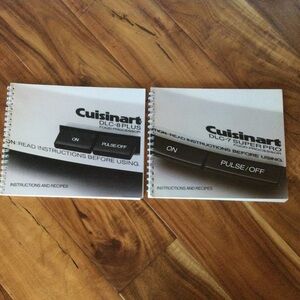 Cuisinart DLC-8 Plus and DLC-7 Super Pro Food Processor Instruction Recipe Books